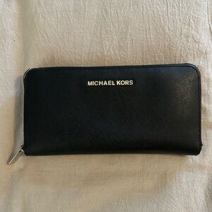 Michael Kors Black Zip-Around Wallet